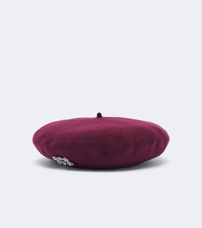 Roger Vivier Roger Vivier Crystal-embellished wool beret