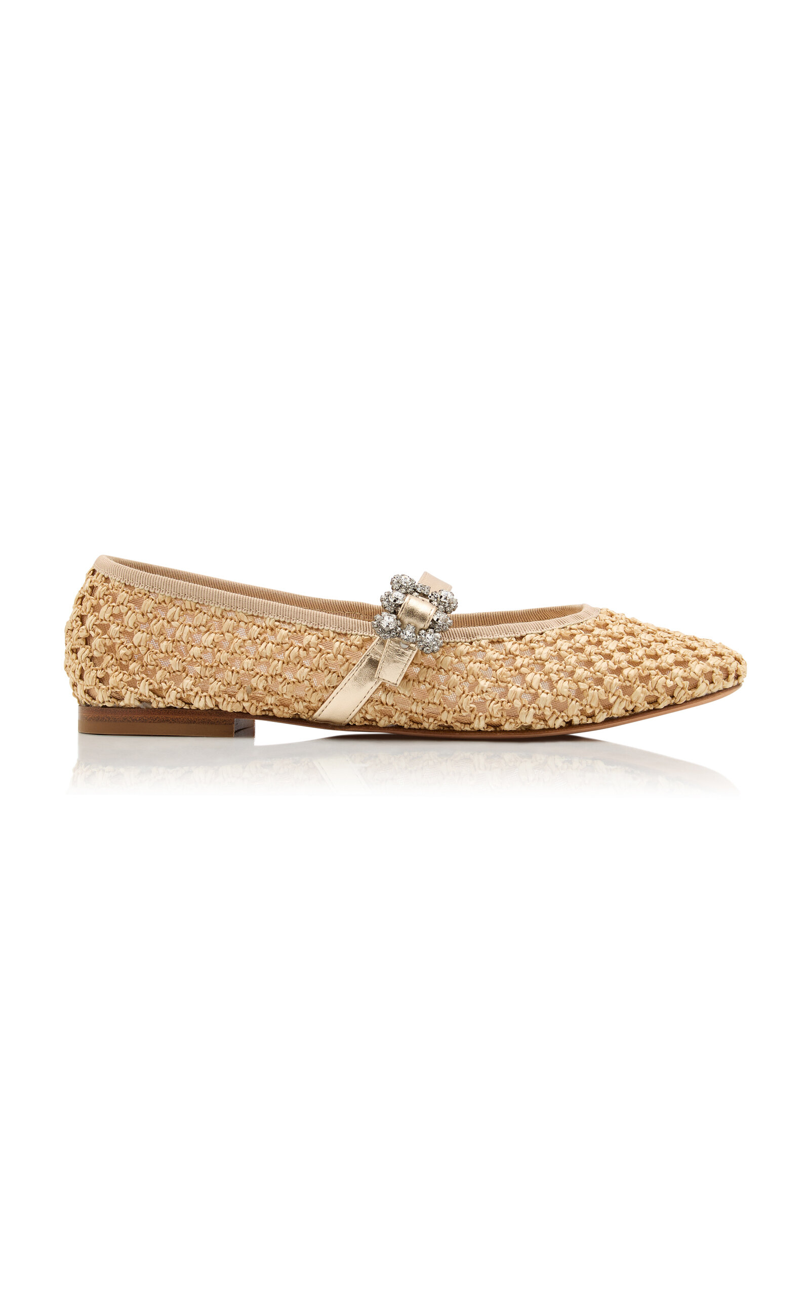 Roger Vivier Roger Vivier Efflorescence Raffia Mary Jane Flats