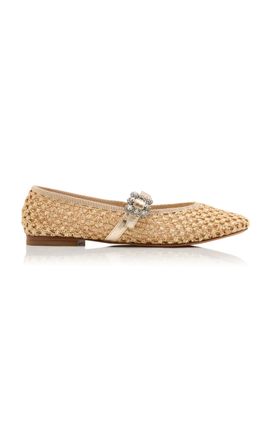 Roger Vivier Roger Vivier Efflorescence Raffia Mary Jane Flats