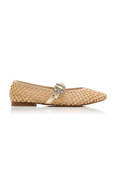 Roger Vivier Roger Vivier Efflorescence Raffia Mary Jane Flats