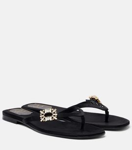 Roger Vivier Roger Vivier Embellished satin thong sandals