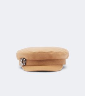 Roger Vivier Roger Vivier Embellished wool-blend newsboy cap
