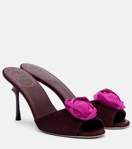 Roger Vivier Roger Vivier Epine Rose suede mules