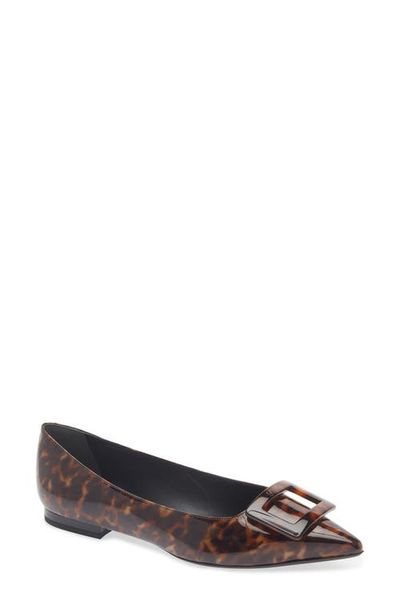 Roger Vivier Roger Vivier Gommettine Patent Leather Pointed Toe Ballerina Flat