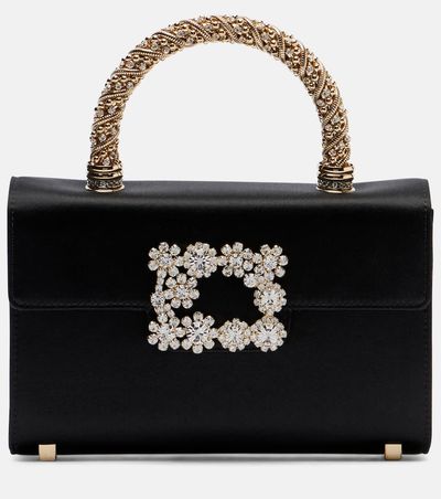 Roger Vivier Roger Vivier Jewel Efflorescence Mini satin top-handle bag