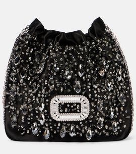 Roger Vivier Roger Vivier Pilgrim Mini embellished satin bucket bag