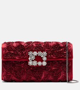 Roger Vivier Roger Vivier Rose Vivier embellished satin clutch