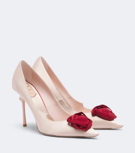 Roger Vivier Roger Vivier Rose Vivier floral-appliqué satin pumps