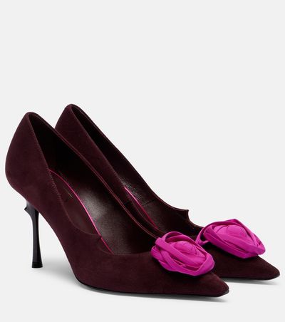 Roger Vivier Roger Vivier Rose Vivier floral-appliquÃ© suede pumps