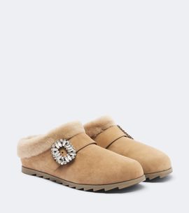 Roger Vivier Roger Vivier Slidy Viv' shearling-lined suede mules