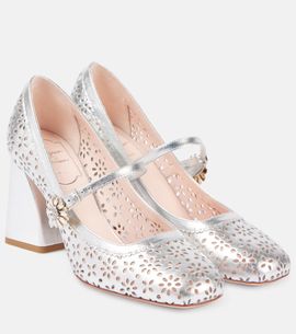 Roger Vivier Roger Vivier Très Vivier metallic leather Mary Jane pumps