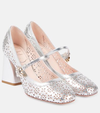 Roger Vivier Roger Vivier Très Vivier metallic leather Mary Jane pumps