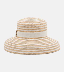 Roger Vivier Roger Vivier TrÃ¨s Vivier striped raffia sun hat
