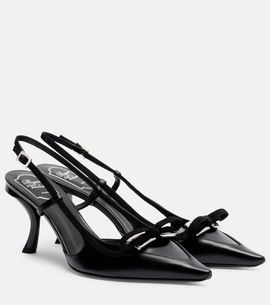 Roger Vivier Roger Vivier Virgule 75 leather slingback pumps