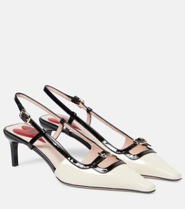 Roger Vivier Roger Vivier Viv’ Canard patent leather slingback pumps