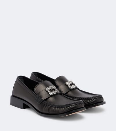 Roger Vivier Roger Vivier Viv Moc embellished leather loafers