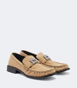 Roger Vivier Roger Vivier Viv Moc embellished suede loafers