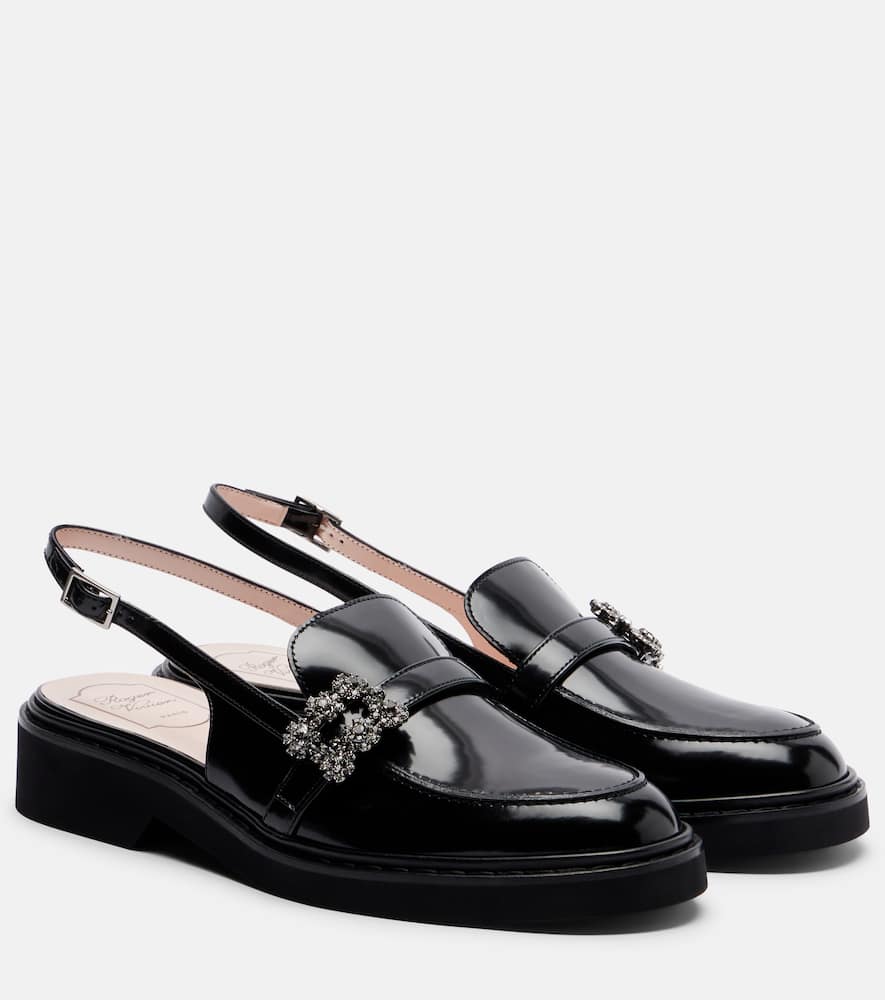 Roger Vivier - Viv' Rangers leather slingback loafers