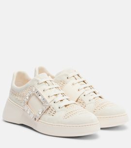 Roger Vivier Roger Vivier Viv Skate suede-trimmed platform sneakers