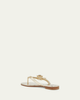 Roger Vivier Strass Buckle Metallic Leather Thong Sandals - 2