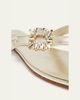 Roger Vivier Strass Buckle Metallic Leather Thong Sandals - 3