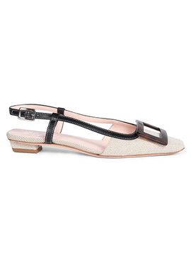 Roger Vivier Women's 25MM Cotton-Leather Slingback Pumps