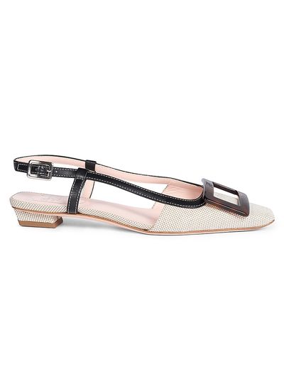 Roger Vivier Women's 25MM Cotton-Leather Slingback Pumps