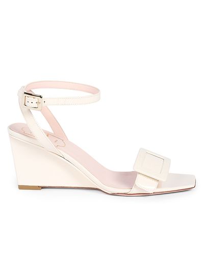 Roger Vivier Women's Belle Vivier 60MM Leather Wedge Sandals