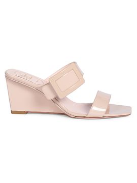 Roger Vivier Women's Belle Vivier 60MM Patent Leather Wedge Mules