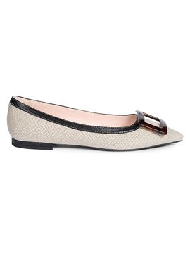 Roger Vivier Women's Gommettine Cotton-Leather Ballerina Flats