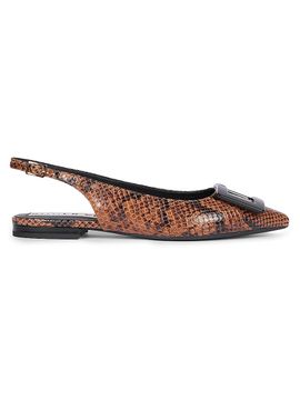 Roger Vivier Women's Gommettine Snakeskin-Embossed Leather Ballerina Flats
