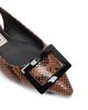 Roger Vivier Women's Gommettine Snakeskin-Embossed Leather Ballerina Flats - 5