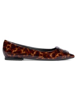 Roger Vivier Women's Gommettine Tortoiseshell-Print Patent Leather Ballerina Flats