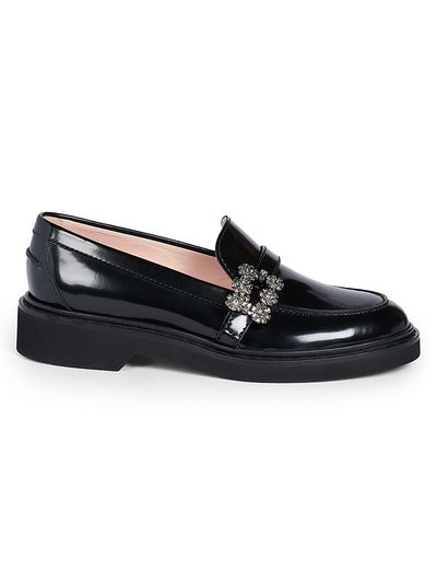 Roger Vivier Women's Viv Rangers Strass 25MM Patent Leather Loafers