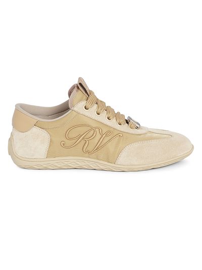 Roger Vivier Women's Viv Suede Mesh Low-Top Sneakers