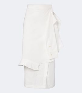 Rohe RÃ³he Asymmetric cotton-blend midi skirt
