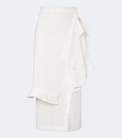 Rohe RÃ³he Asymmetric cotton-blend midi skirt