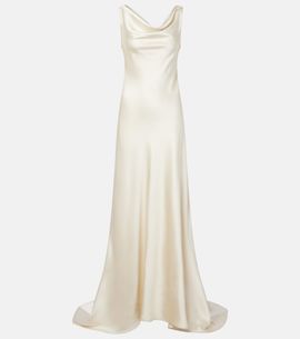 Rohe RÃ³he Bridal draped satin gown