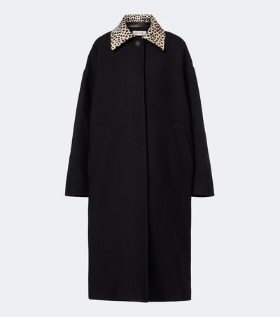 Rohe Róhe Calf hair-trimmed virgin wool coat