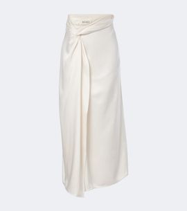 Rohe RÃ³he Gathered satin midi skirt