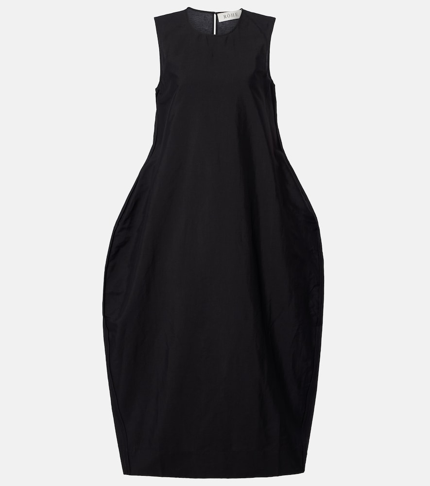 knee length dresses for ladies Ribbon Caftan Dress in Linen Viscose – Rosie Assoulin main image 0