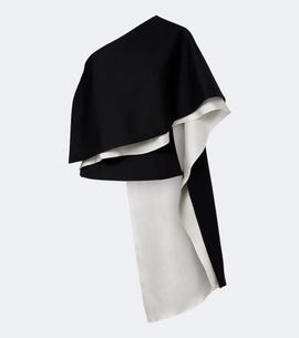 Rohe RÃ³he One-shoulder caped wool-blend top