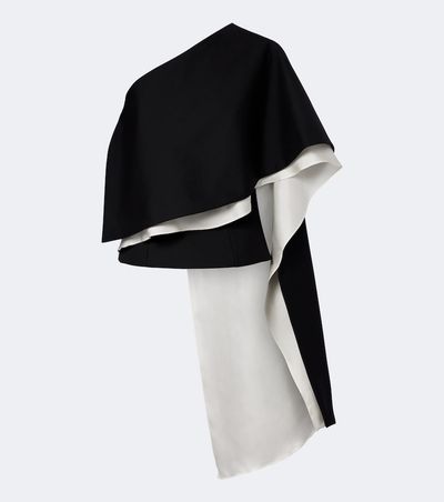 Rohe RÃ³he One-shoulder caped wool-blend top