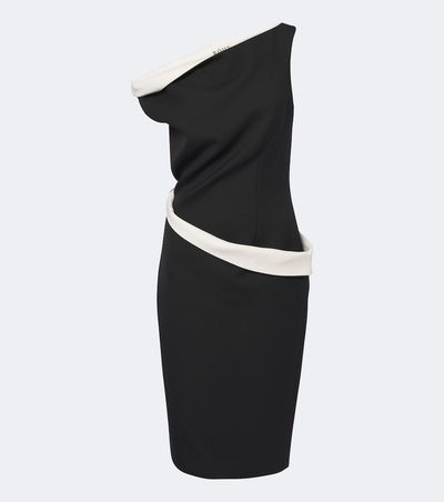 Rohe Róhe Paneled one-shoulder wool-blend midi dress