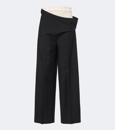 Rohe Róhe Wool and mohair paneled wide-leg pants