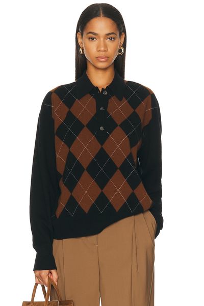 Rohe Rohe Compact Knitted Check Polo Sweater