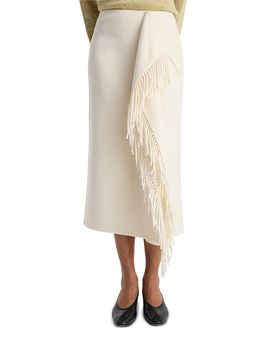 Rohe Rohe Double Faced Wool Cashmere Fringe Skirt