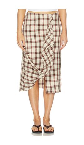 Rohe Rohe Draped Check Skirt