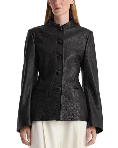 Rohe Rohe Leather Collarless Button Front Jacket