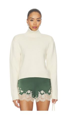 Rohe Rohe Statement Shoulder Cropped Turtleneck Sweater